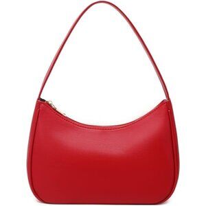Women’s Red A Cute Hobo Tote Handbag Mini Clutch Purse with Zipper Closure